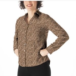 Betabrand Ruth Bader Ginsburg RBG Leopard Shirt Medium
